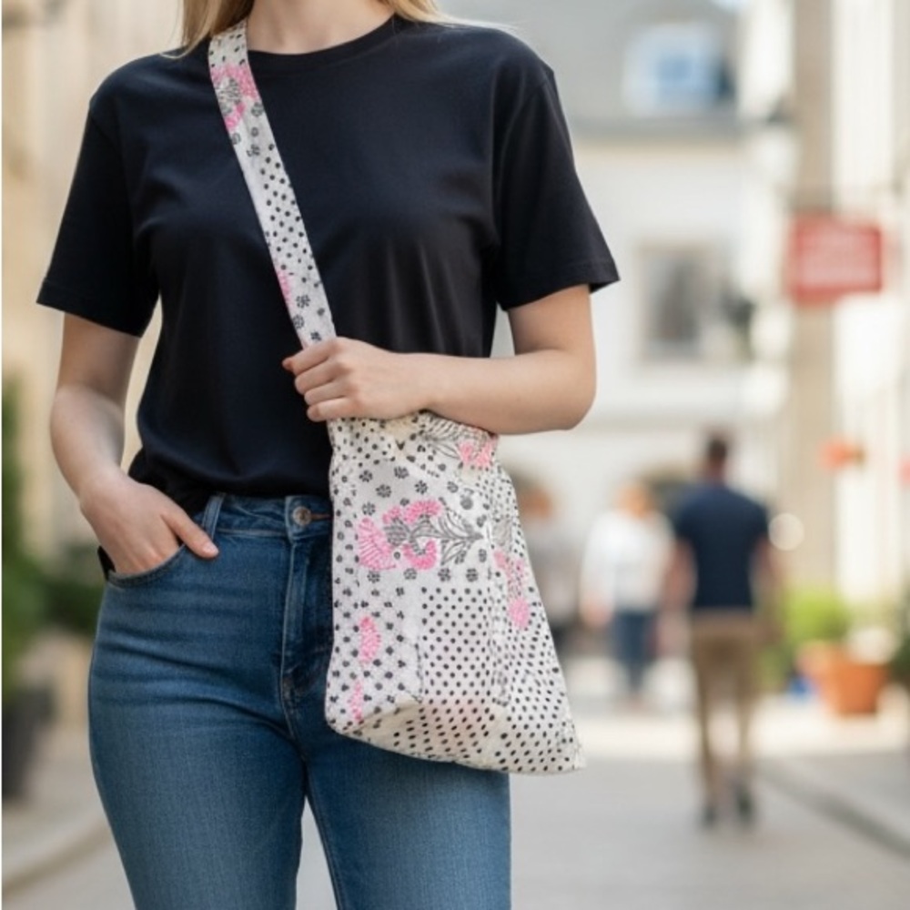 Free People Floral and Polka Dot Crossbody Bag